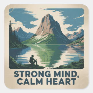 Adesivo Quadrado Strong Mind, Calm Heart