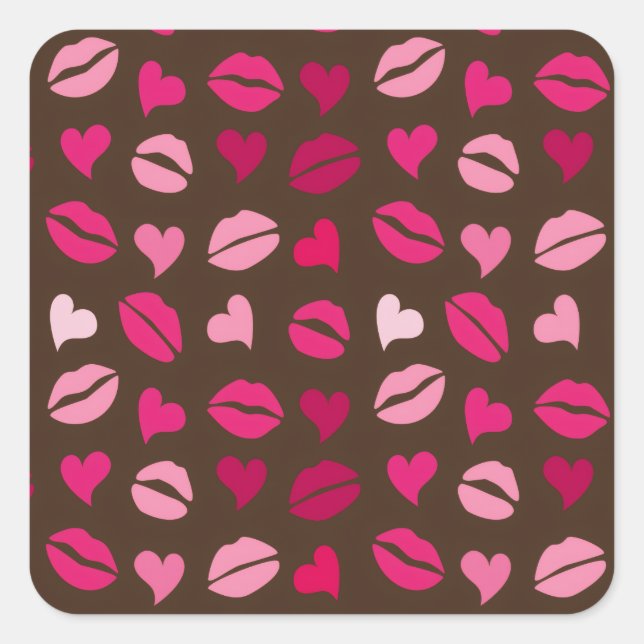 Adesivo Quadrado Stylish Red Heart Love Gift for Valentine’s Day (Frente)