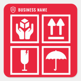 Adesivo Quadrado Sua empresa de logotipo | Símbolo de manipulação d