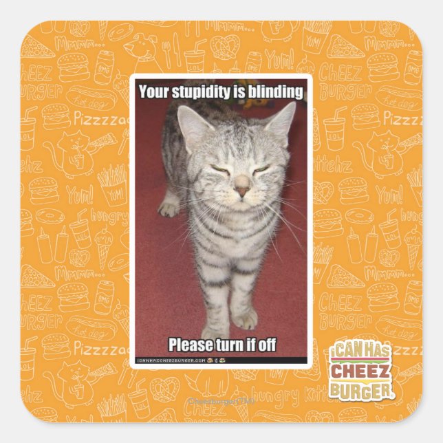 Adesivo Quadrado Sua estupidez está cegando 2 (Frente)