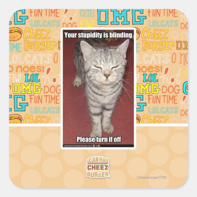 Adesivo Quadrado Sua estupidez está cegando 2 (Frente)