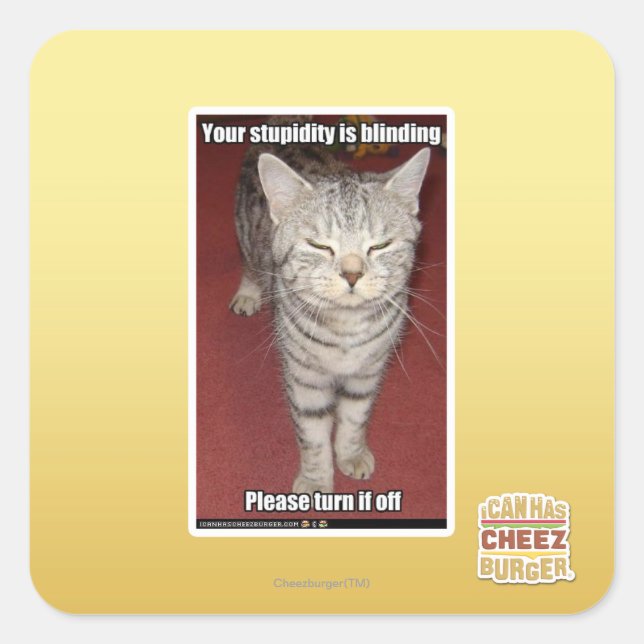 Adesivo Quadrado Sua estupidez está cegando 2 (Frente)