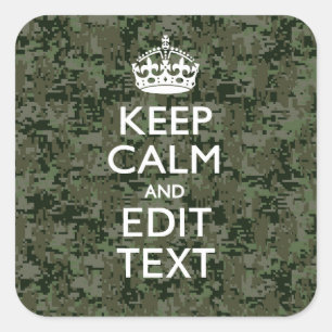 Adesivo Quadrado Sua floresta da camuflagem de Digitas do texto