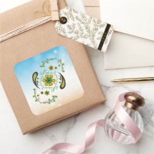 Adesivo Quadrado Suave Harmonia Floral Taiji