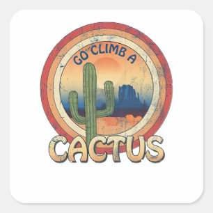 Adesivo Quadrado Suba um Cactus