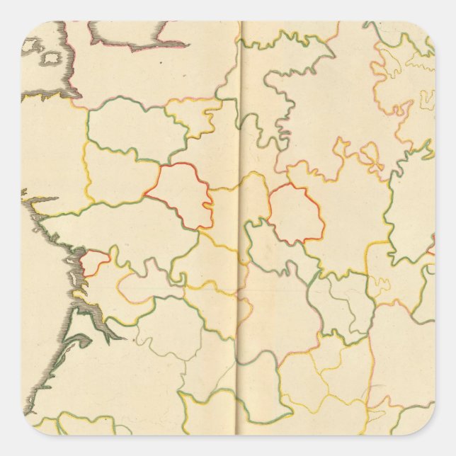 Adesivo Quadrado Subdivisões da França (Frente)