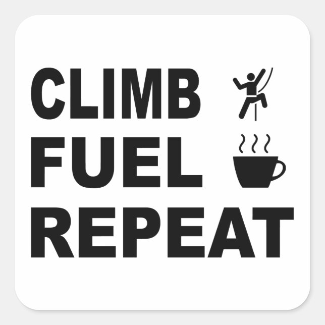 Adesivo Quadrado Subir, Combustível, Repetir (Frente)