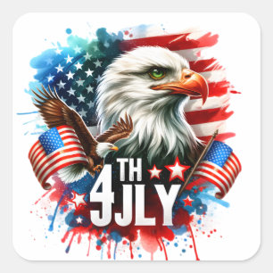 Adesivo Quadrado Sublimação da Águia Patriótica Americana-61905