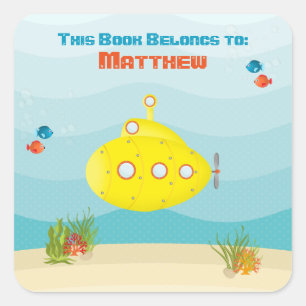 Adesivo Quadrado Submarino Amarelo Profundo