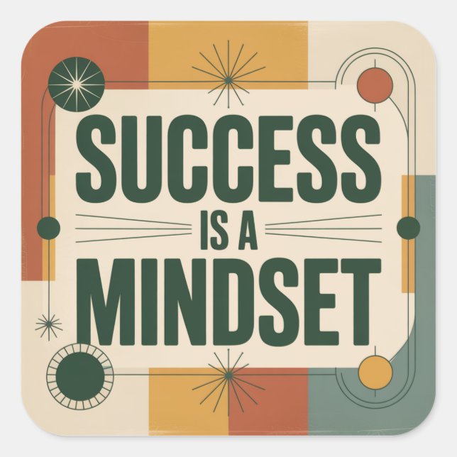 Adesivo Quadrado Success Is A Mindset (Frente)