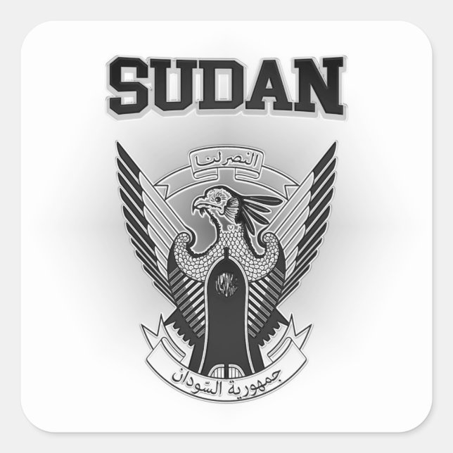 Adesivo Quadrado Sudan Coat of Arms (Frente)