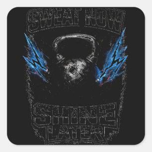 Adesivo Quadrado Sude Agora Brilhe Depois – Treino de Academia Fitn