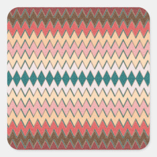 Adesivo Quadrado Sudoeste Chevron Zigzag Stickers 20/folha