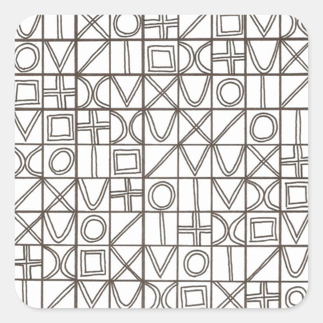 Adesivo Quadrado Sudoku Two-Black And White Abstract Art (Frente)