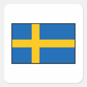 Adesivo Quadrado Suecia - bandeira sueco