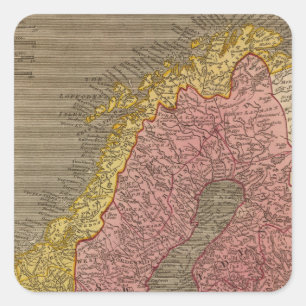 Adesivo Quadrado Suecia, Dinamarca, Noruega