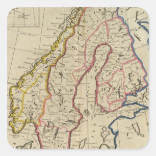 Adesivo Quadrado Suecia, Dinamarca, Noruega e Finlandia 2