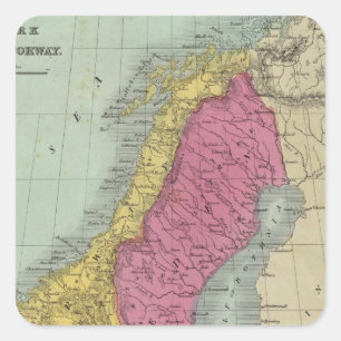 Adesivo Quadrado Suecia e Noruega de Dinamarca