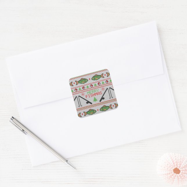 Adesivo Quadrado Suéter de Natal Feio (Envelope)