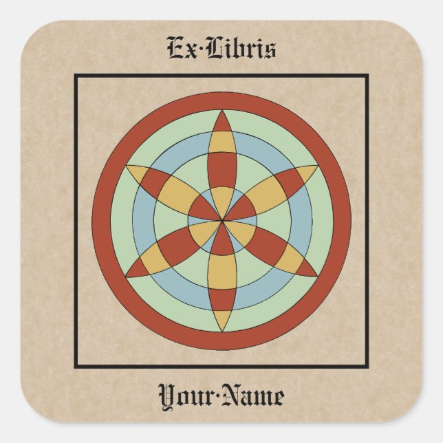 Adesivo Quadrado Suffolk Hexafoil Witch Mark Bookplate (Frente)