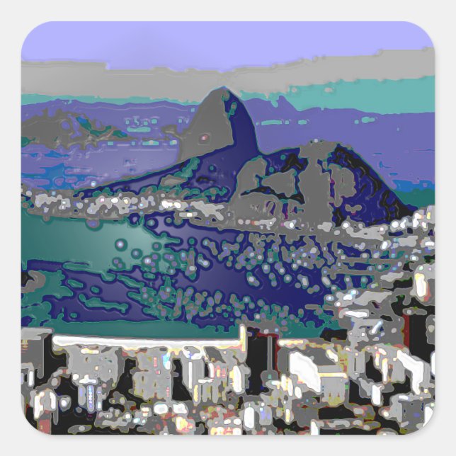 Adesivo Quadrado SugarLoaf e Guanabara Bay (Frente)