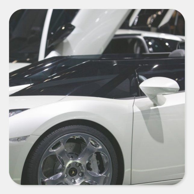 Adesivo Quadrado SUIÇA, GENEBRA: 75. º Ano de Genebra Auto 9 (Frente)