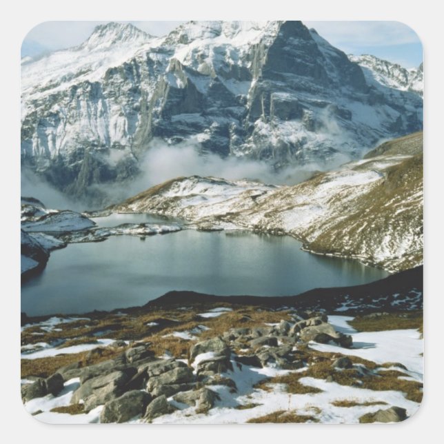 Adesivo Quadrado Suiça, Grindelwald, Alpes Berneses, Vista (Frente)