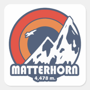 Adesivo Quadrado Suiça Matterhorn Sun Eagle
