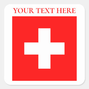 Adesivo Quadrado Suiça personalizada Schweiz Suíça Europa