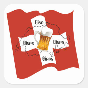 Adesivo Quadrado Suíça - Suisse Svizzera - Svizra - Switzerland