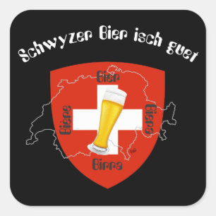 Adesivo Quadrado Suíça - Suisse Svizzera - Svizra - Switzerland