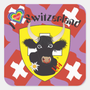 Adesivo Quadrado Suíça Suisse Svizzera Svizra Switzerland Kleber