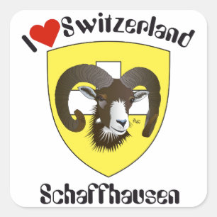 Adesivo Quadrado Suíça Suisse Svizzera Svizra Switzerland Kleber