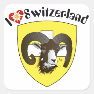 Adesivo Quadrado Suíça Suisse Svizzera Svizra Switzerland Kleber