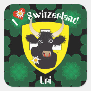 Adesivo Quadrado Suíça Suisse Svizzera Svizra Switzerland Kleber