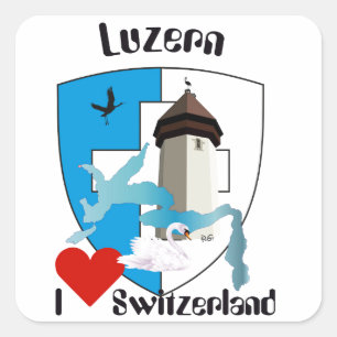 Adesivo Quadrado Suíça Suisse Svizzera Svizra Switzerland Kleber
