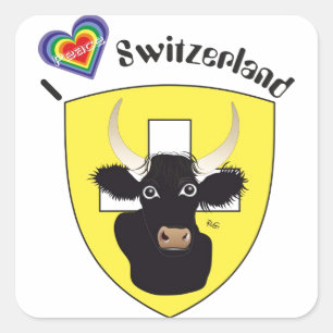Adesivo Quadrado Suíça Suisse Svizzera Svizra Switzerland Kleber