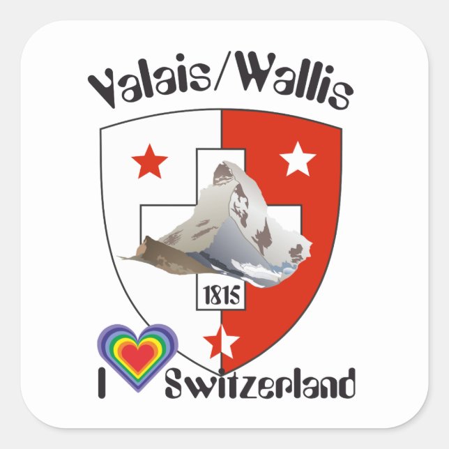 Adesivo Quadrado Suíça Suisse Svizzera Svizra Switzerland Kleber (Frente)