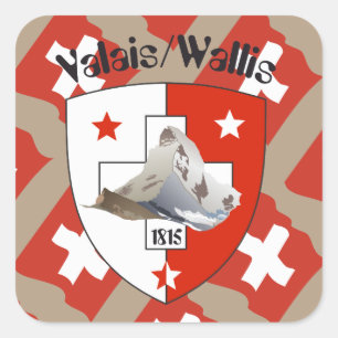 Adesivo Quadrado Suíça Suisse Svizzera Svizra Switzerland Kleber