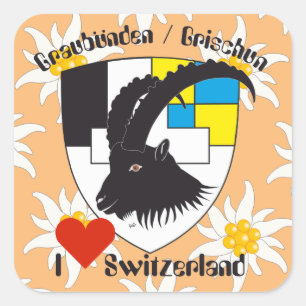 Adesivo Quadrado Suíça Suisse Svizzera Svizra Switzerland Kleber