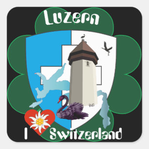 Adesivo Quadrado Suíça Suisse Svizzera Svizra Switzerland Kleber
