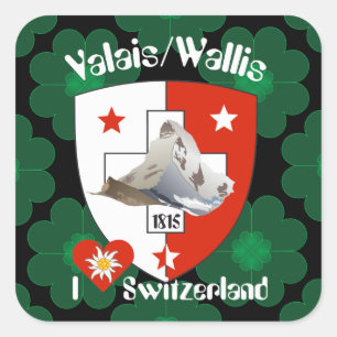 Adesivo Quadrado Suíça Suisse Svizzera Svizra Switzerland Kleber