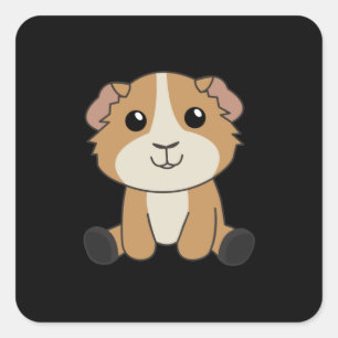 Adesivo Quadrado Suínos-Guineis Animais Cutes Para Crianças