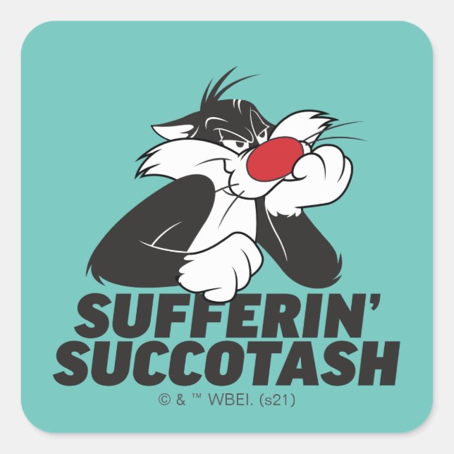 Adesivo Quadrado Sulking SYLVESTER™ "Sofferin' Succotash" (Frente)