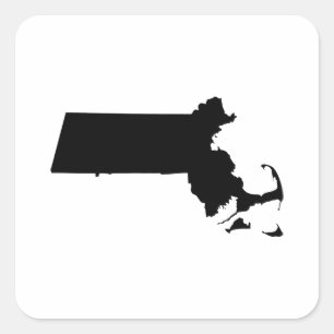 Adesivo Quadrado Sumário do Estado de Massachusetts