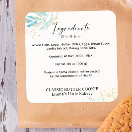 Adesivo Quadrado Summer Botanical Farmers Market Ingredient Product