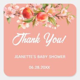 Adesivo Quadrado Summer Fruit Floral Baby Shower