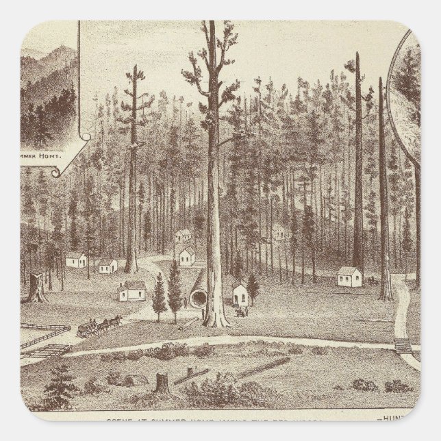 Adesivo Quadrado Summer Home, residência de Lewis (Frente)