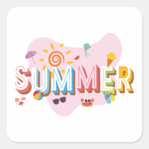 Adesivo Quadrado Summer Vibes