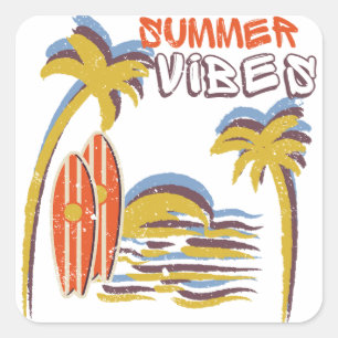 Adesivo Quadrado Summer Vibes Vacage